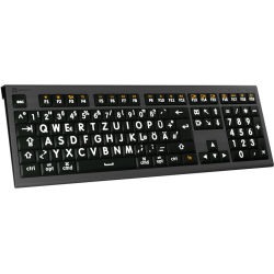 LogicKeyboard XL-Print Astra 2 Bianco su Nero DE Mac