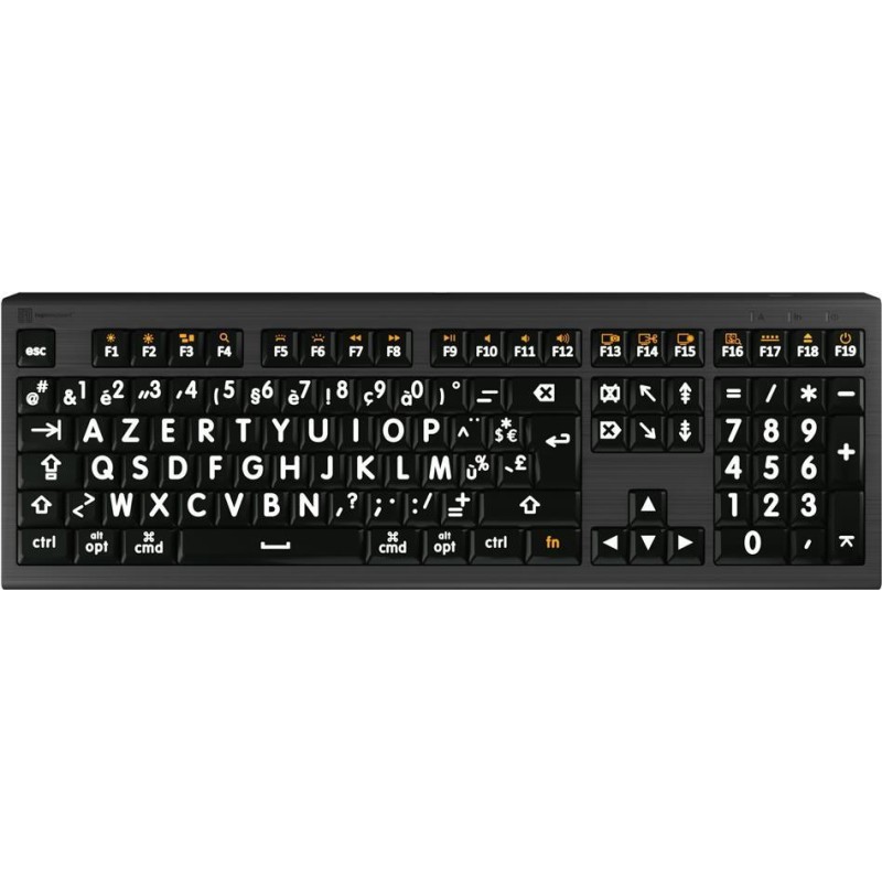 LogicKeyboard XL-Print Astra 2 White on Black FR (Mac)