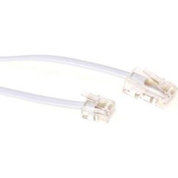 ACT TD5310 - 10 m - RJ-45 - RJ-11 - Bianco - Maschio/Maschio - Piatto