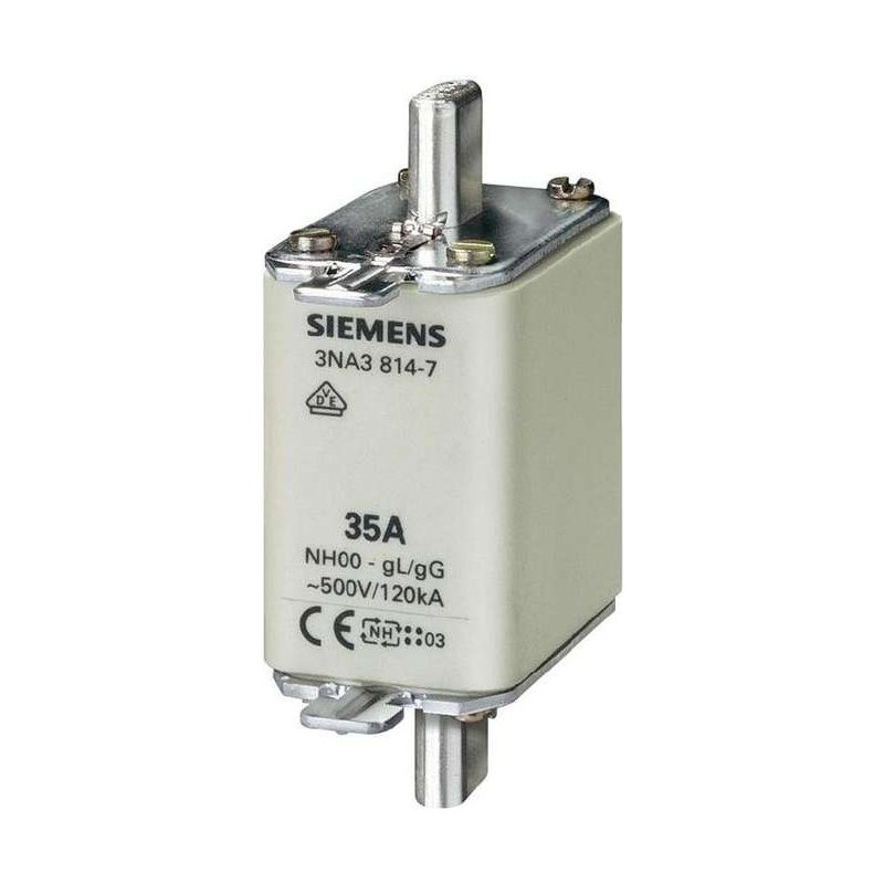 Fusibile Siemens NH 500 V dimensione 00 100 A (3NA38307)