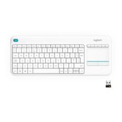 Logitech K400 Plus Tv tastiera RF Wireless QWERTY Inglese Bianco