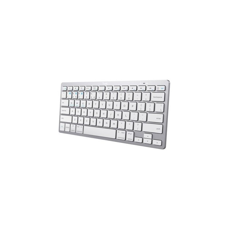 Trust 24653 Tastiera Bluetooth QWERTZ Tedesco Argento - Bianco (24653)