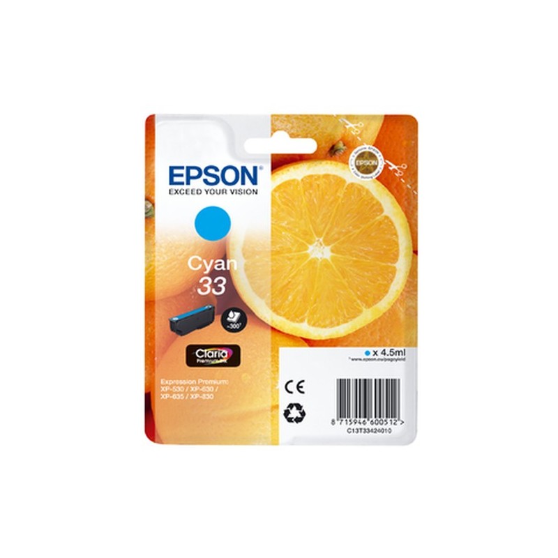 Epson Oranges C13T33424010 cartuccia d'inchiostro 1 pz Originale Ciano