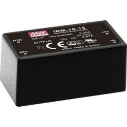 MEAN WELL IRM-10-15 - 10 W - 85 - 264 V - ITE EN/UL/IEC 60950 - Nero 