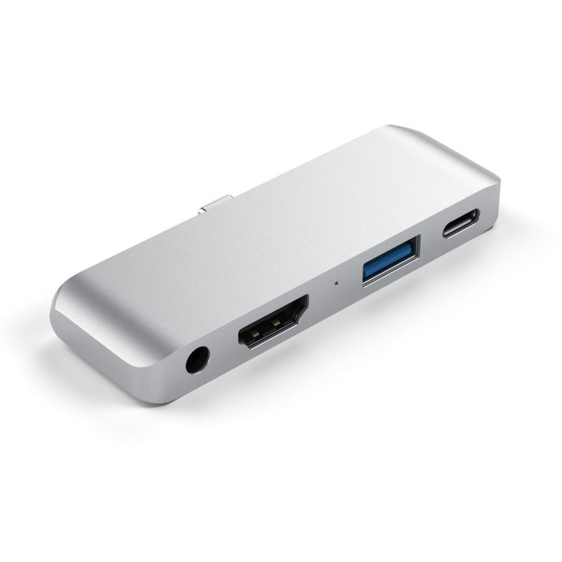 HUB DOCK TYPE C MULTIPORT SILVER HDMI4K-1USBC-1USB3-JACK