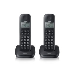 BRONDI TELEFONO CORDLESS GALA TWIN NERO RUBRICA ID CHIAMATE SVEGLIA 7