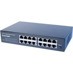 deXlan - Switch - non gestito - 16 x 10/100/1000 - montabile in rack