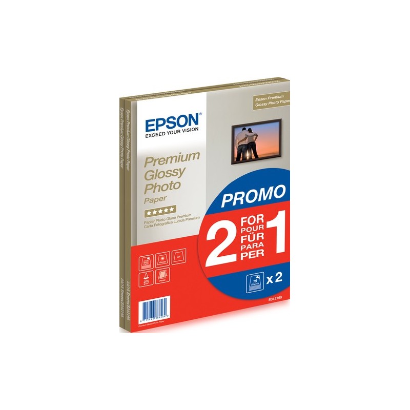 Epson Premium Glossy Photo Paper - A4 - 2x 15 Fogli