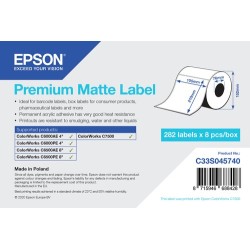 Epson Premium Matte Label - Die-Cut Roll 105mm x 210mm 282 labels