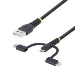 StarTech.com Cavo di Ricarica USB robusto da 1m Da USB a Lightning/Mi