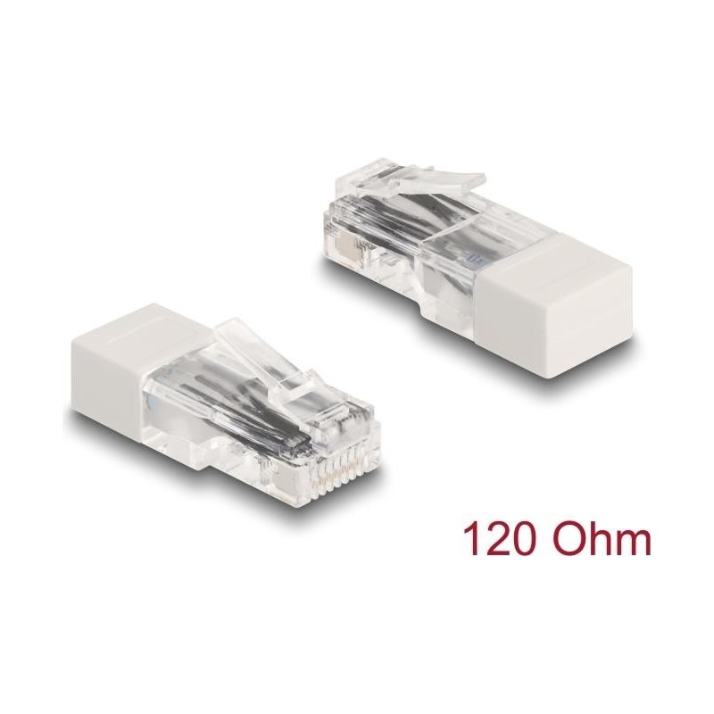 Delock Connettore RJ45 con resistenza terminale 120 Ohm bianco (67185)