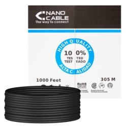 Nanocable 10200304-EXT-BK cavo di rete Nero 305 m Cat5e U/UTP UTP