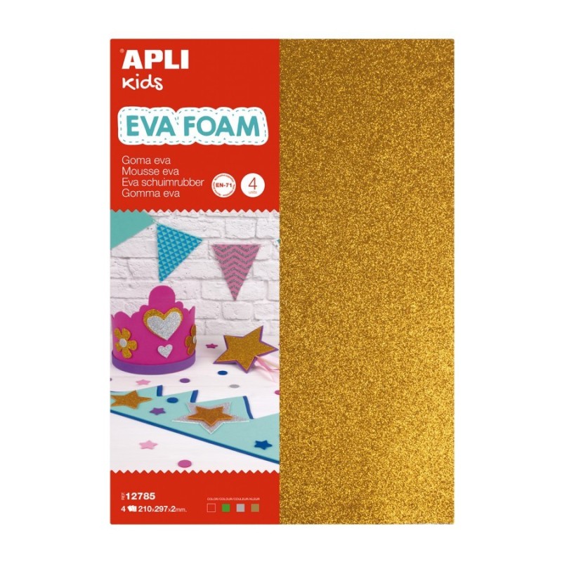 10 pacchetto di gomma Eva Purpurina A4 - Spessore 2 mm - Imperpettibi