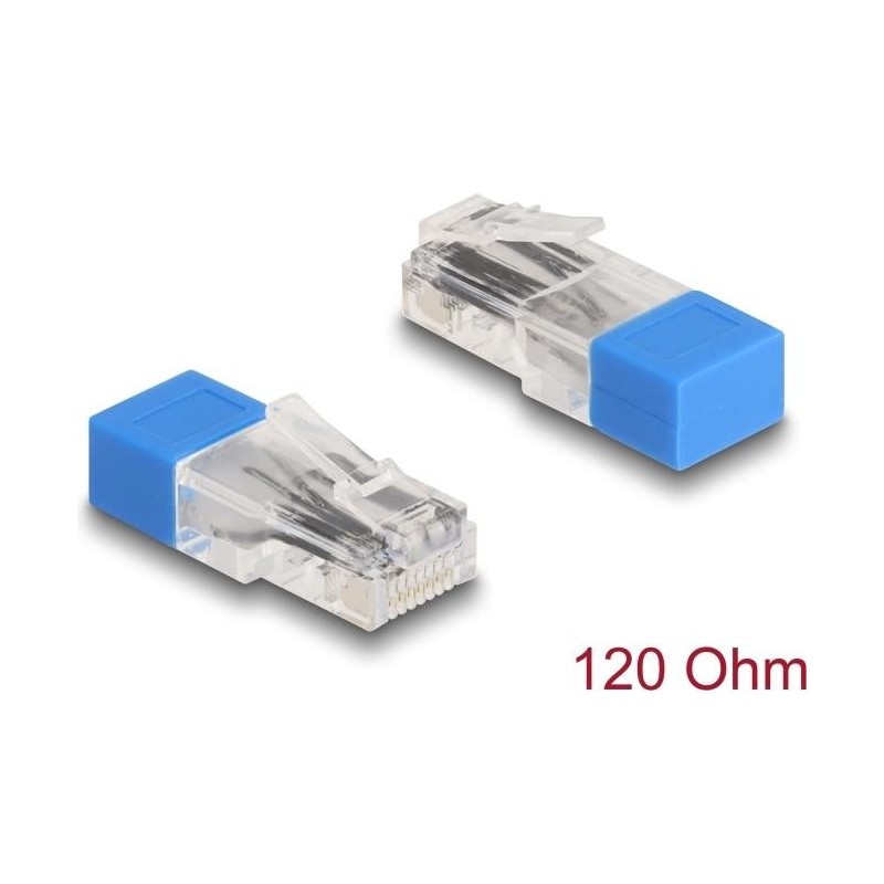 Delock Connettore RJ45 con resistenza terminale 120 Ohm blu (67187)