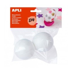 Pacchetto Appli 2 palline di porexpan Ø 70 mm - colore bianco