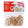 Pacchetto Appli di 45 mini clinche di legno naturale 25 x 3 mm - colo