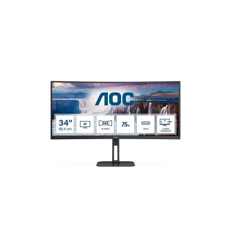 AOC V5 CU34V5C 864 cm 34" 3440 x 1440 Pixel Wide Quad HD LED Nero