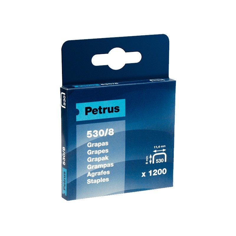 Petrus Staples 530/8 raccolte per Clavator - 1200 Staples Box - Pin d