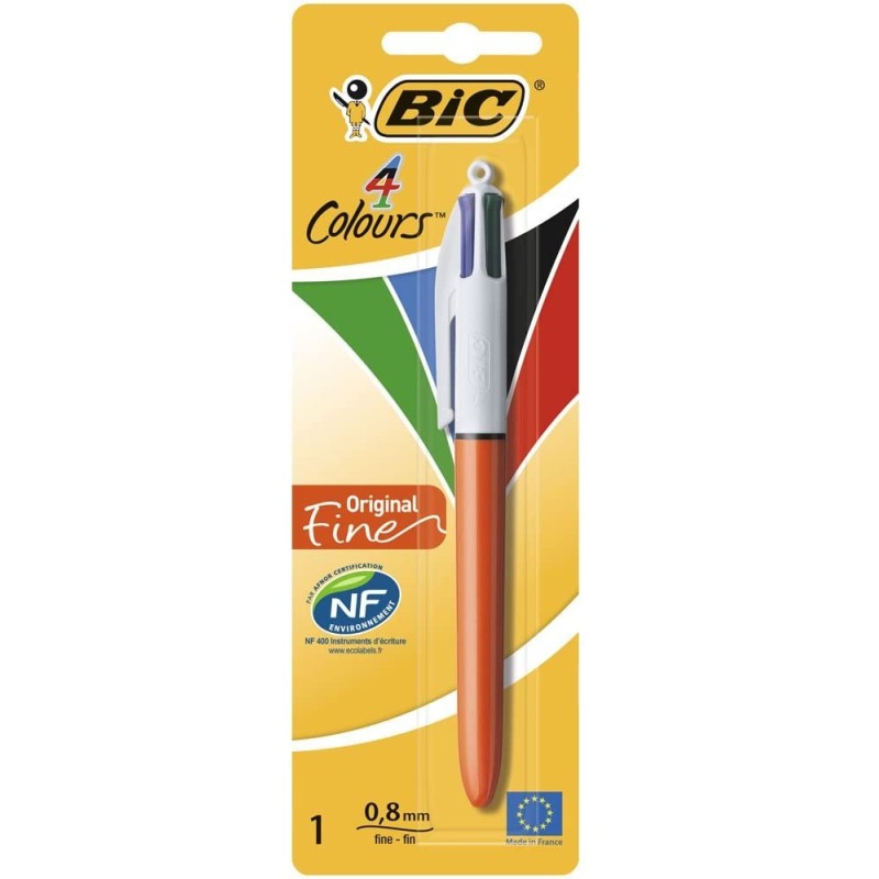 BIC 4 colori Boligrafo fine originale di sfera retrattile - punto fin