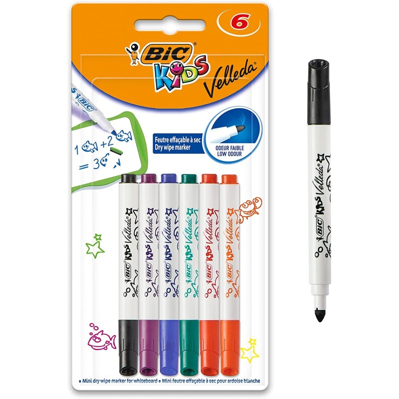 Bic Kids Mini Velleda Pacchetto di 6 Slizarra Sizera - Punto bloccato