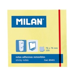 MILAN BLOC di 100 note adesive - rimovibile - 76 mm x 76 mm - colore