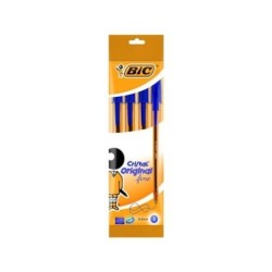 Bic Crystal Original Fine Pacco di 4 Boligrafos de Bola - punta roton