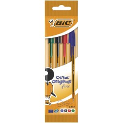 Pacco fine originale di Bic Crystal di 4 Boligrafos de Bola - punta r