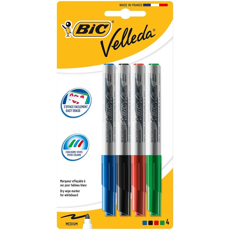 Velleda BIC 1741 Pacchetto di 4 marker in ardesia - Punta centrale -