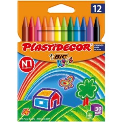 Bic Kids Plastistecor Box di 12 penchi di cera - Extrasist - Facile d