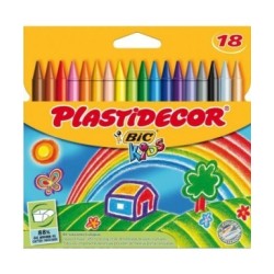 Bic Kids Plastistecor Box di 18 penchi di cera - Extrasist - Facile d