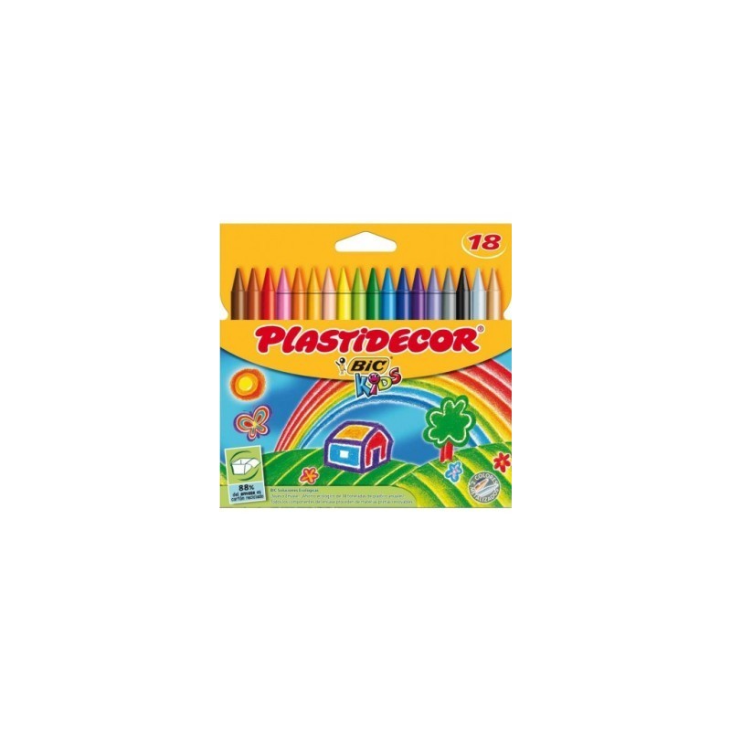 Bic Kids Plastistecor Box di 18 penchi di cera - Extrasist - Facile d