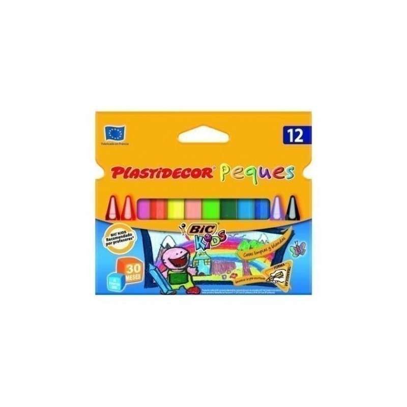 Bic Kids Plastidecor Glat Box di 12 penchi di cera triangolari - Idea