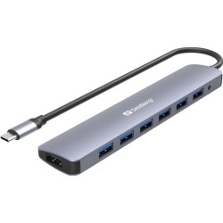 Sandberg 136-40 hub di interfaccia USB 32 Gen 1 31 Gen 1 Type-C 5