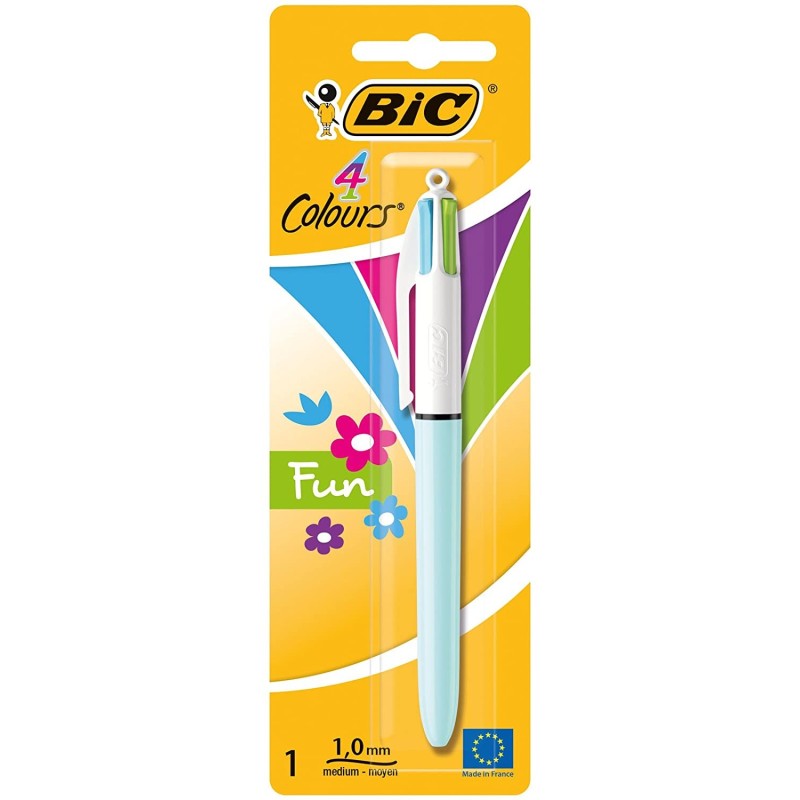 BIC 4 Colori divertenti Boligrafo di sfera retrattile - Punt medio da