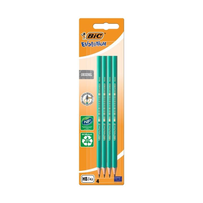 Bic Evolution Pack di 4 pensio di grafite esagonale - Ultra -Resistan