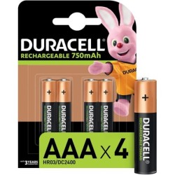 Duracell AAA 4pcs Batteria ricaricabile Mini Stilo AAA Nichel-Metal