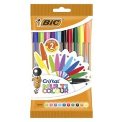 Pacchetto multicolore di Bic Crystal di 10 Boligrafos de Bola - Punta