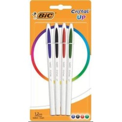 Bic Cristal Up Pacco di boligrafi a 4 palline - punta rotonda da 12