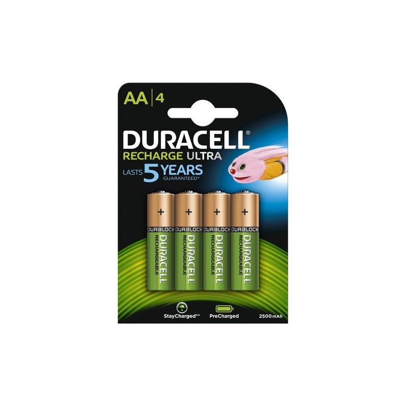 Duracell 4xAA 2400mAh Batteria ricaricabile Stilo AA