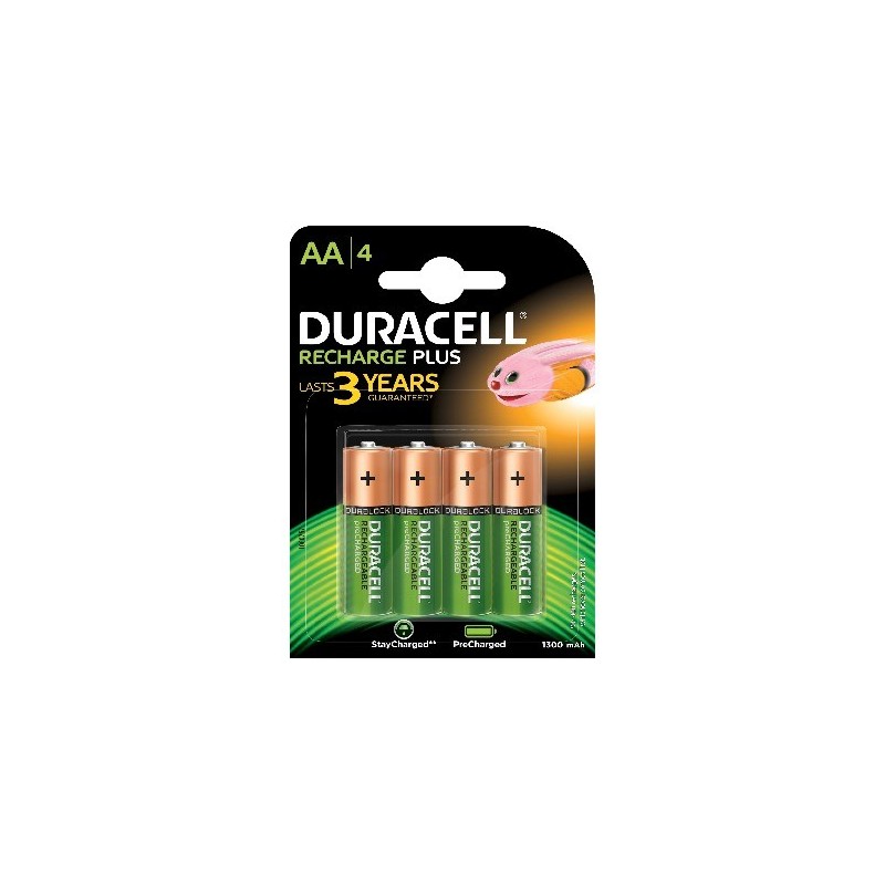 Duracell 4 LR06 1300mAh Batteria ricaricabile Nichel-Metallo Idruro