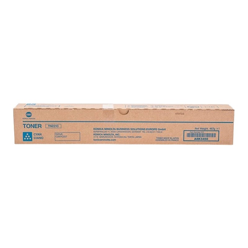 KONICA MINOLTA TN221 CARTERGUE TONER ORIGINALE - TN221C/A8K3450