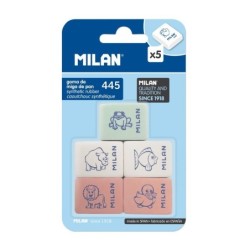 Milan 445 Pacchetto di 5 gomma rettangolare - Briciola di pane - Gomm