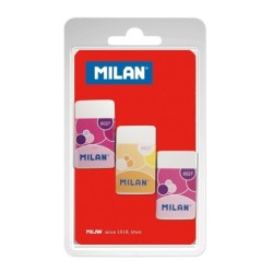 MILAN NATA 6027 Pacchetto di 3 gomme rettangolari - Briciola di pane