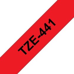 Fratello Tze441 Tag tag generico - testo nero sul retro rosso