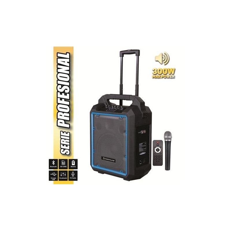 CoolSound Pro 300 BLUETOH AUTOMPLIFICATO 300W 10 80W RMS con batteria