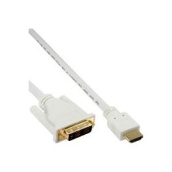 Cavo HDMI-DVI - bianco - oro - HDMI maschio a DVI 18+1 maschio - 1m