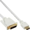 Cavo HDMI-DVI - bianco - oro - HDMI maschio a DVI 18+1 maschio - 2m