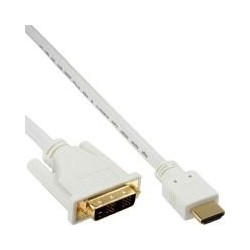 Cavo HDMI-DVI - bianco - oro - HDMI maschio a DVI 18+1 maschio - 5m