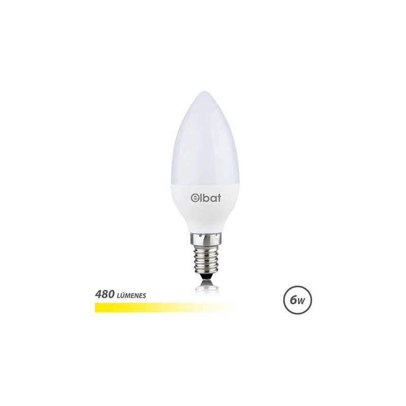 Bulbo LED Elbat C37 6W E14 480LM - Luce di queal 3000k