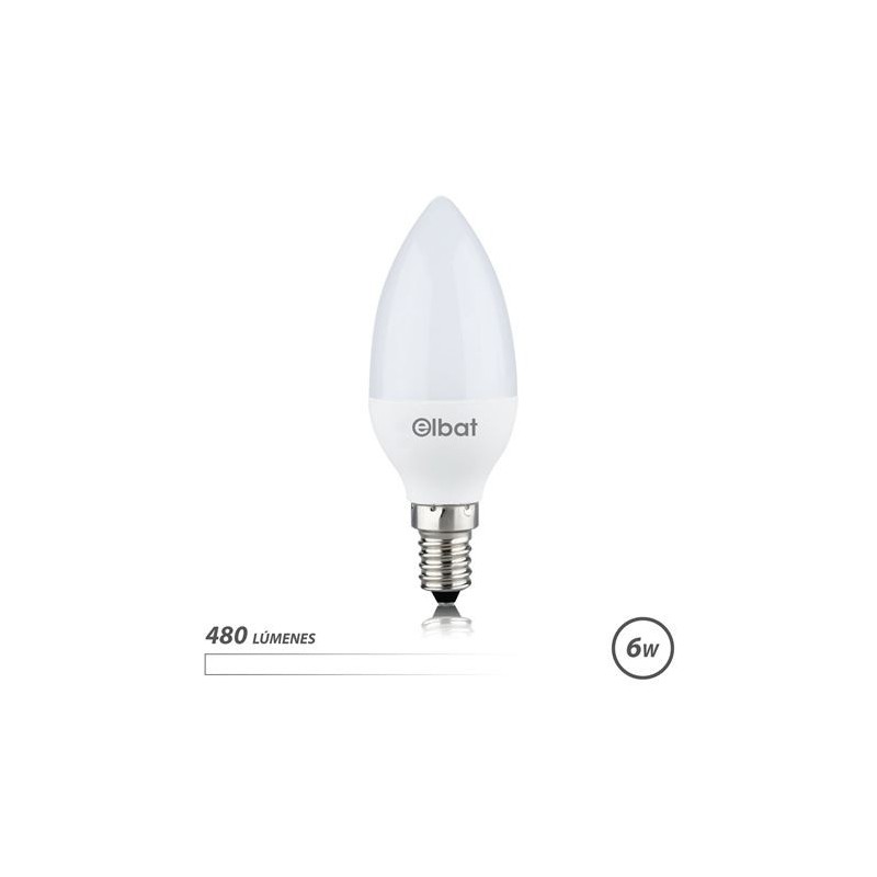 Bulb LED Elbat C37 6W E14 480LM - 4000K Luce bianca